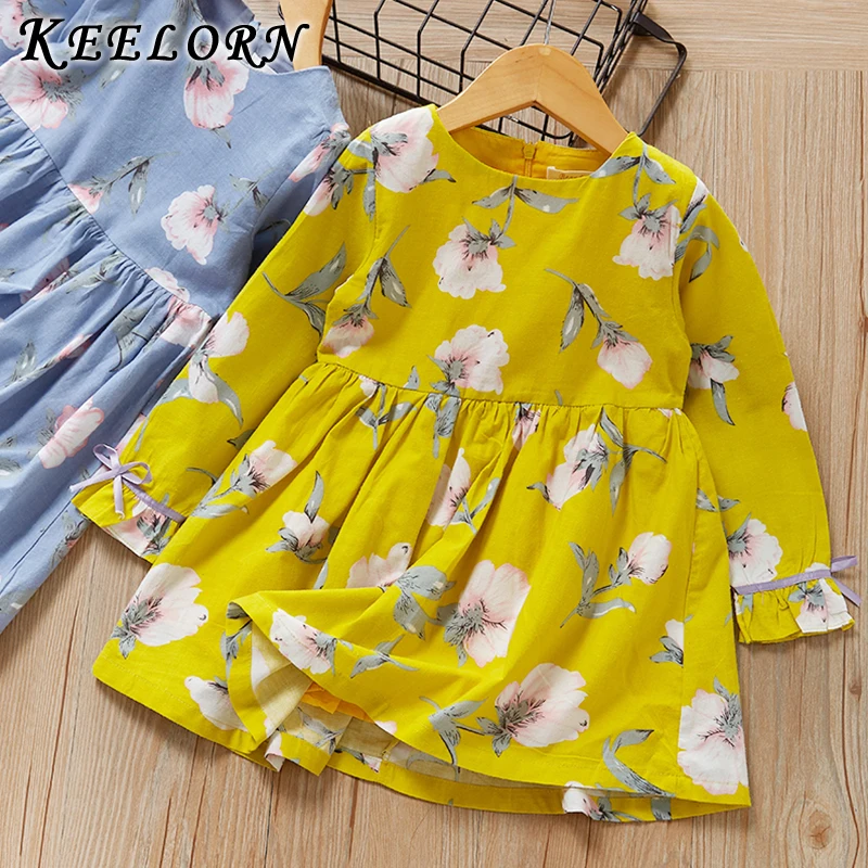 

Keelorn Girls Dress Autumn Winter Kids School Clothes Floral Pattern Children Clothing Cartoon Toddler Baby Girls Dress For 3-7Y