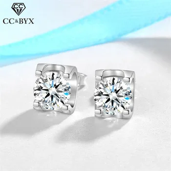 

Stud Earrings For Women 925 Silver Needles Classic Jewelry Bull Head 6mm 0.8ct Cubic Zirconia Earring Drop Shipping CCE655