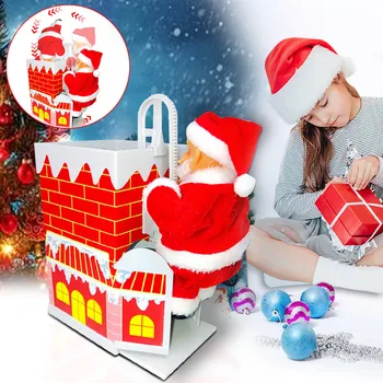 

Santa Claus Climbing Chimney Doll Electric Toy With Music Children Kids Christmas Gifts New Year Gifts Decoration Ornaments Toy
