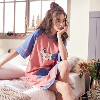 

2020 Nightdress Women Sexy Sleepwear Homewear Nightwear Baju Tidur Women Pajamas/Pyjamas Fresh Loose Sleepwear Pregnant Dress