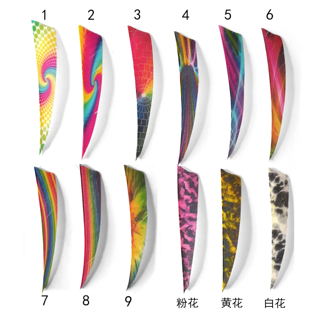 

30Pcs Archery 12 color Shield Cut Real Feather Arrow Fletches Fletching 4 Inch Right Wings For Shooting Hunting Accessories
