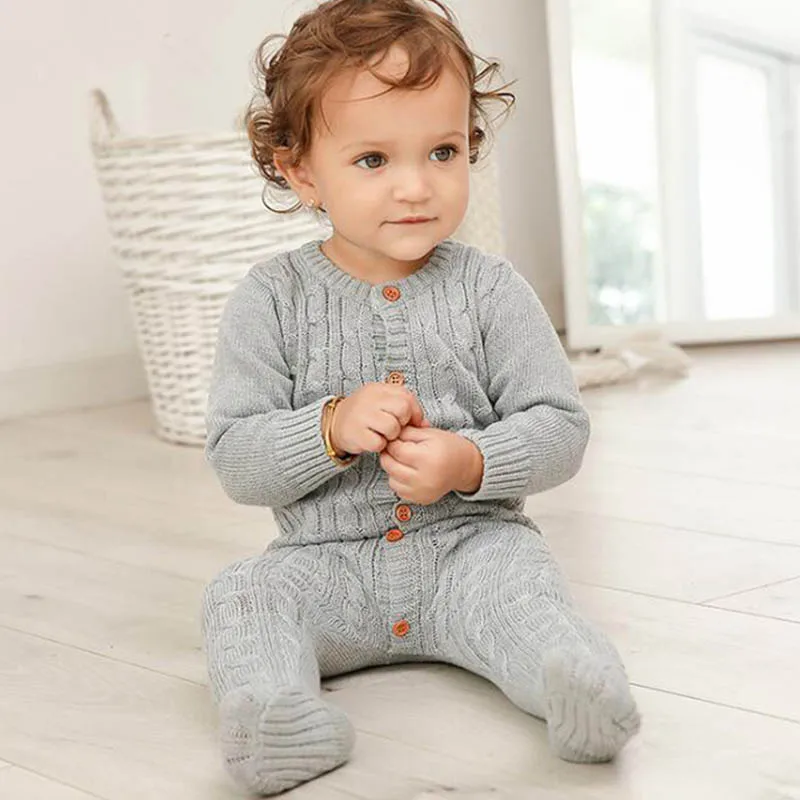 

Baby Girl Clothes Toddler Baby Boy Jumpsuit Autumn winter Knitted Long Sleeve Newborn Clothes Infant Boy new born baby clothes
