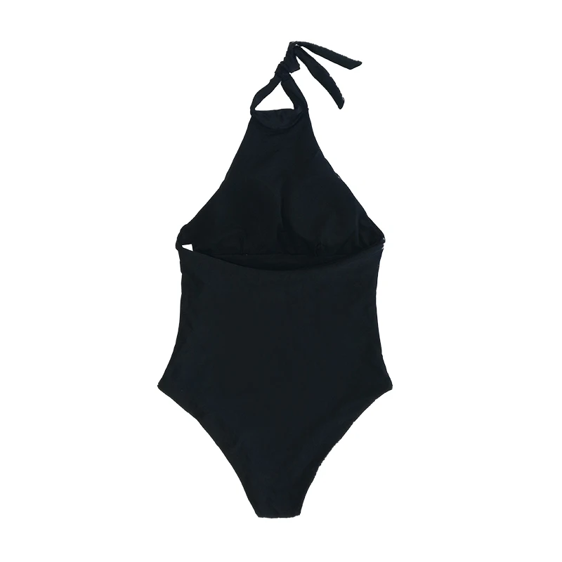 Women's Sexy High Neck Halter Swimsuit Striped Backless One Piece Bathing Suit for Beach image 6