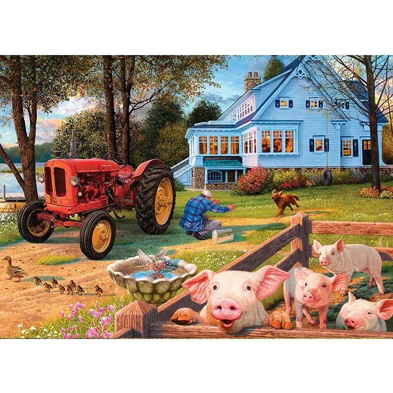 

5D Diy Diamond Painting Cross Stitch animal pigs Farm owner tractor Full Diamond Embroidery Mosaic Kits Handmade Craft Decor