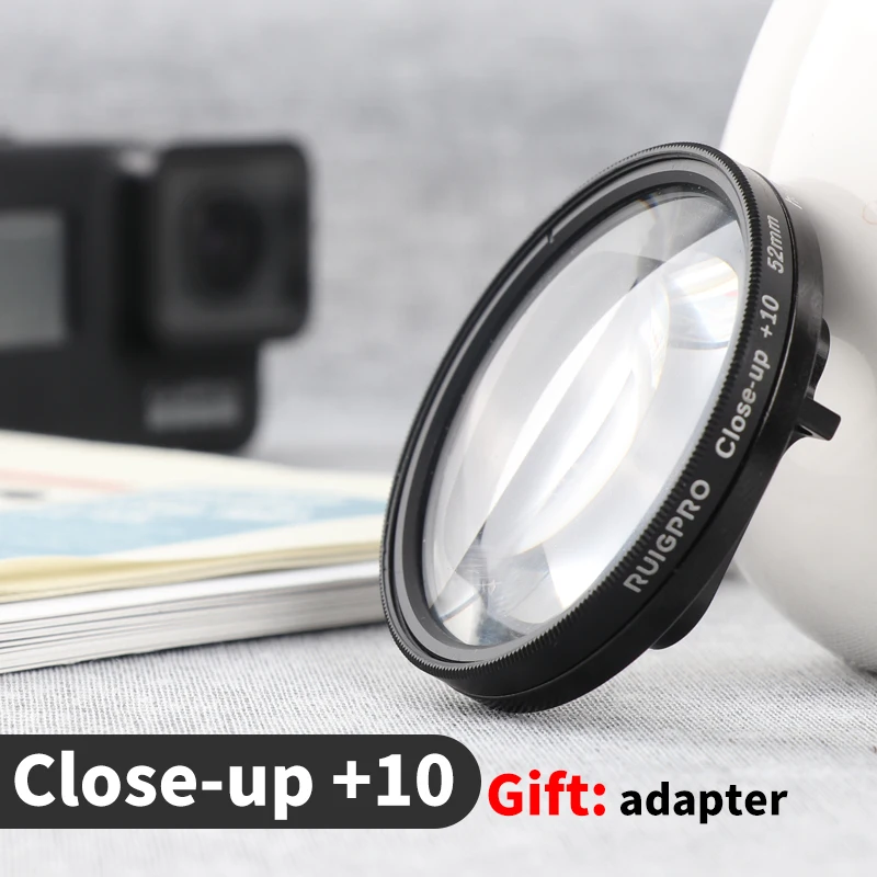 Macro set Фильтр для камеры Алюминиевый адаптер+ UV CPL красный ND4 макро фильтры+ крышка набор для GoPro Hero 5 6 7 черный аксессуары для оптического стекла - Цвет: Macro set