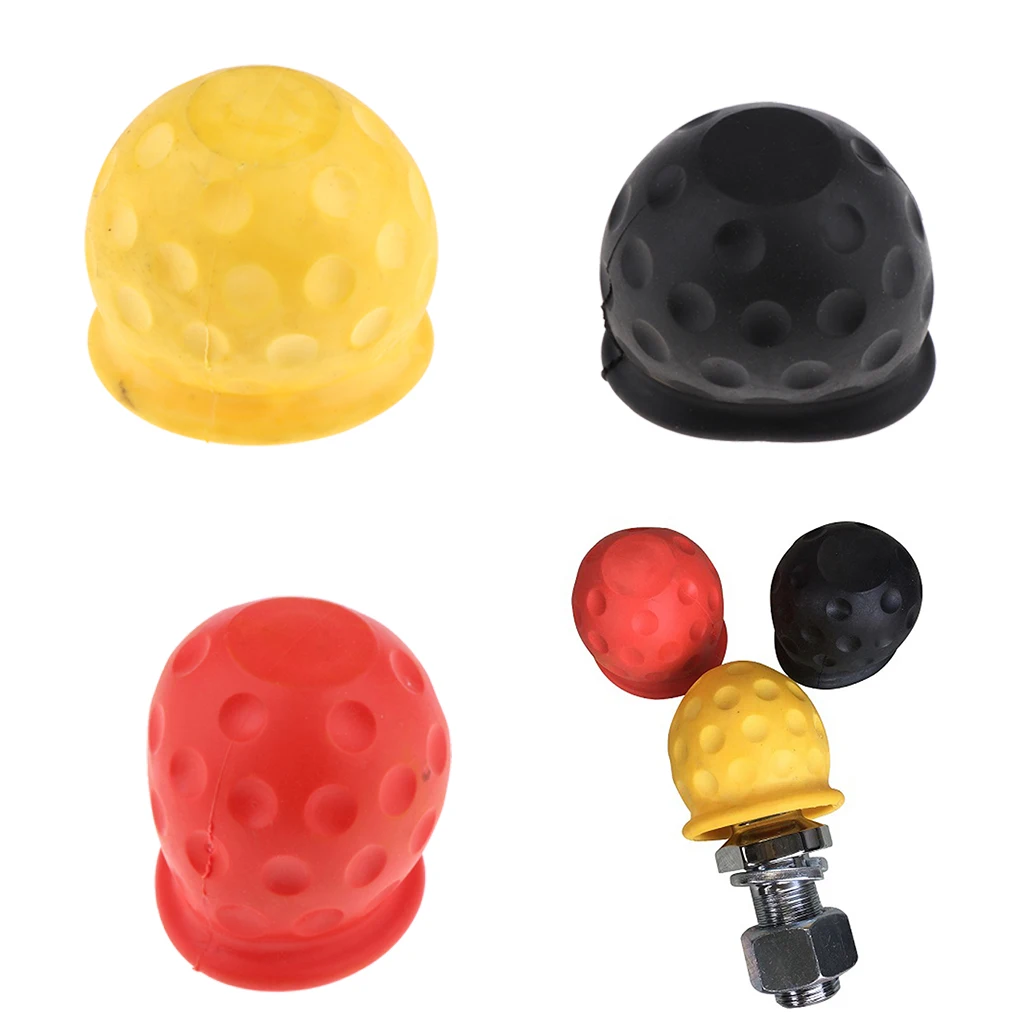 3PCS Tow Ball Cover Cap Tow Hitch Caravan Trailer Towball Protecter Rubber Cover Towing Car Van Trailer Towball Protection Cap