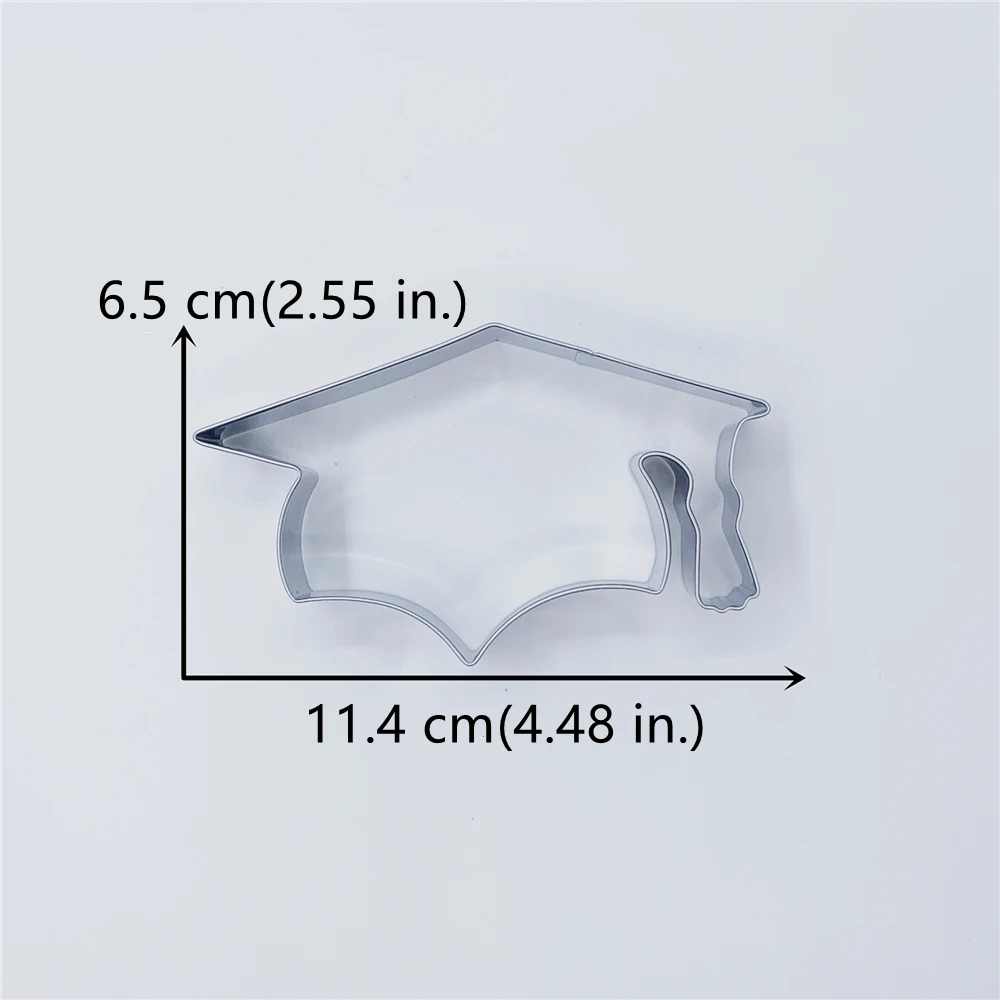 KENIAO Graduation Cap Cookie Cutter 11.4 x 6.5 CM Biscuit Fondant Bread Sandwich Mold Stainless Steel