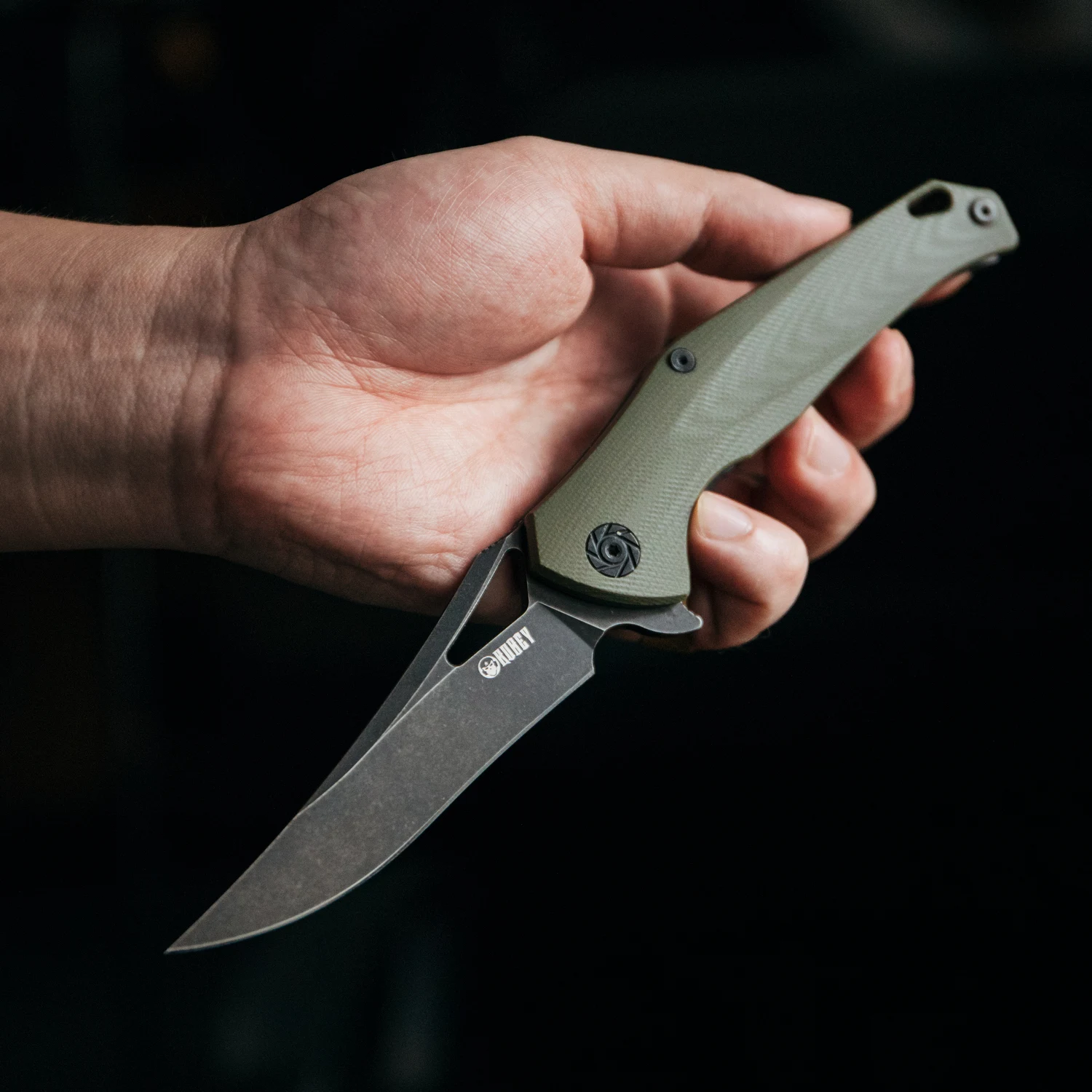 KUBEY Panthera Tactical Folding Knife D2 Trailing Point Blade EDC