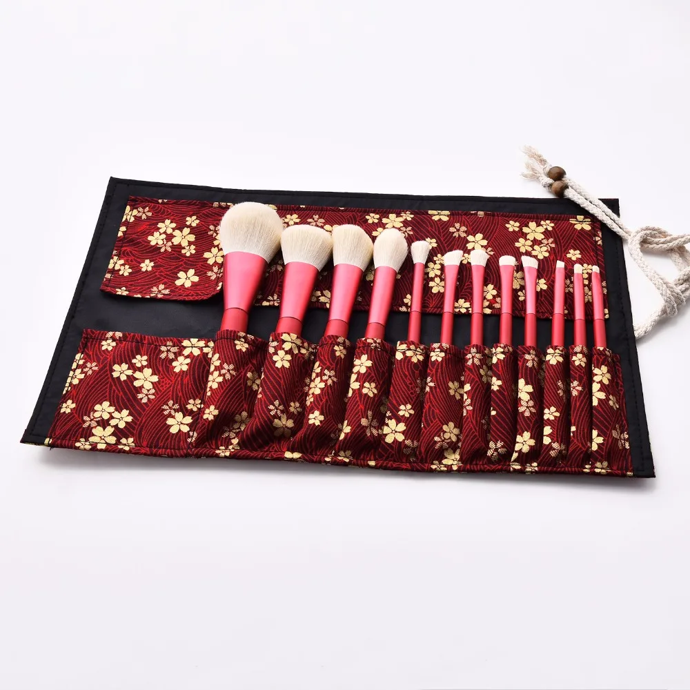 Luxury Makeup Brushes Set Professional Make Up Brushes Set High Quality Face Makeup Brushes Portable Red Makeup Brush With Bag
