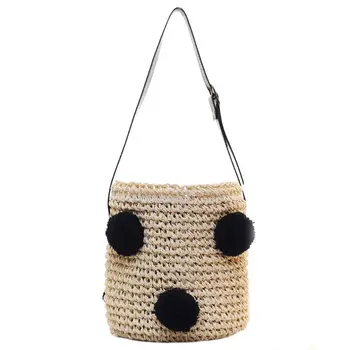 

Single Carrying Bag Holiday Tour Bath Bag Cotton Bag Bucket Bag Women Bag Black Ball