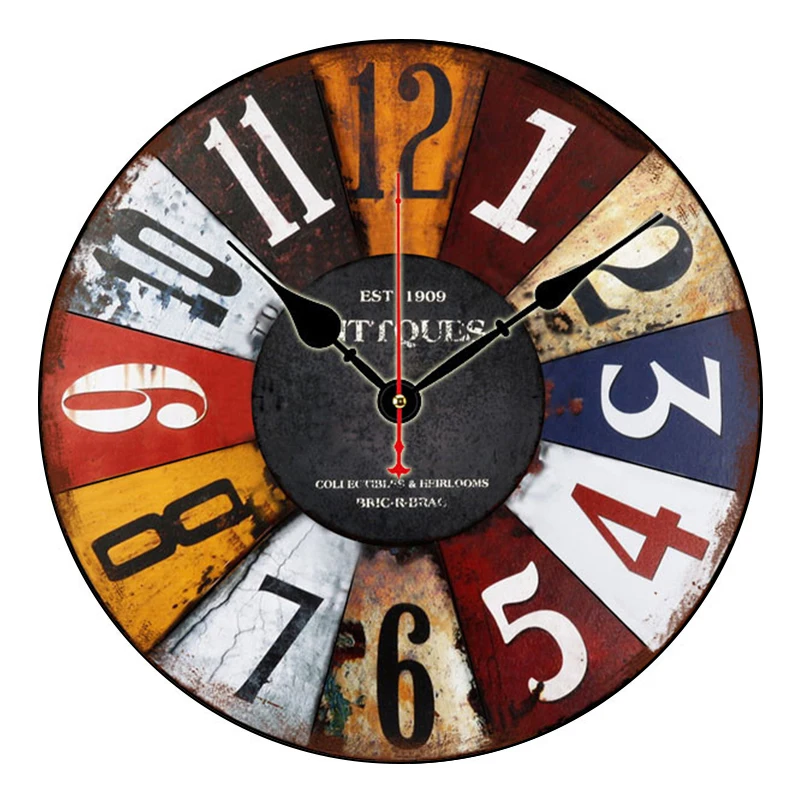 Персональные Ретро часы для дома Креативные украшения для дома Декор для гостиной деревянные ретро настенные часы - Цвет: 08