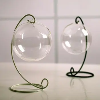 

Transparent Clear Glass Flower Plant Stand Hanging Vase Planter Terrarium Container Home Garden Office Decor