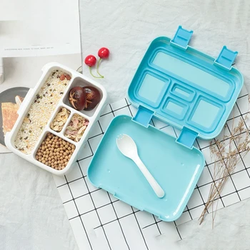 

Kids Lunch Box, Lunch Box for Kids with Spoon, BPA-Free, Leakproof 5 Compartments Food Container Great for Picnics, Travel and M