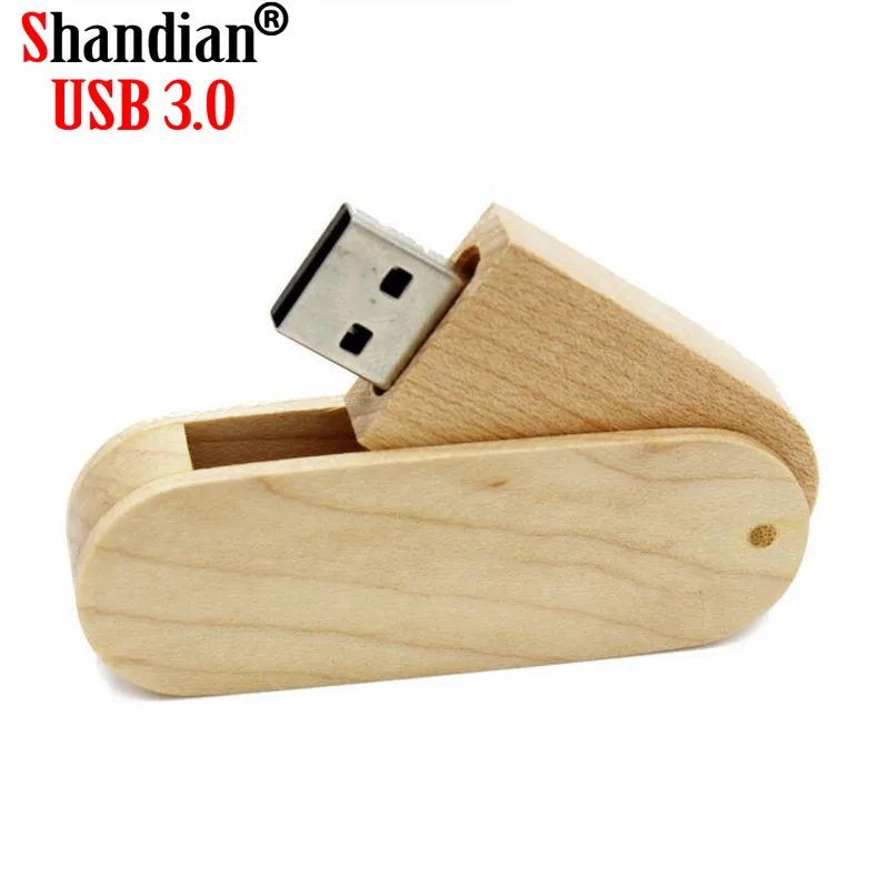 SHANDIAN Бесплатный Пользовательский логотип деревянный USB + деревянная коробка флеш