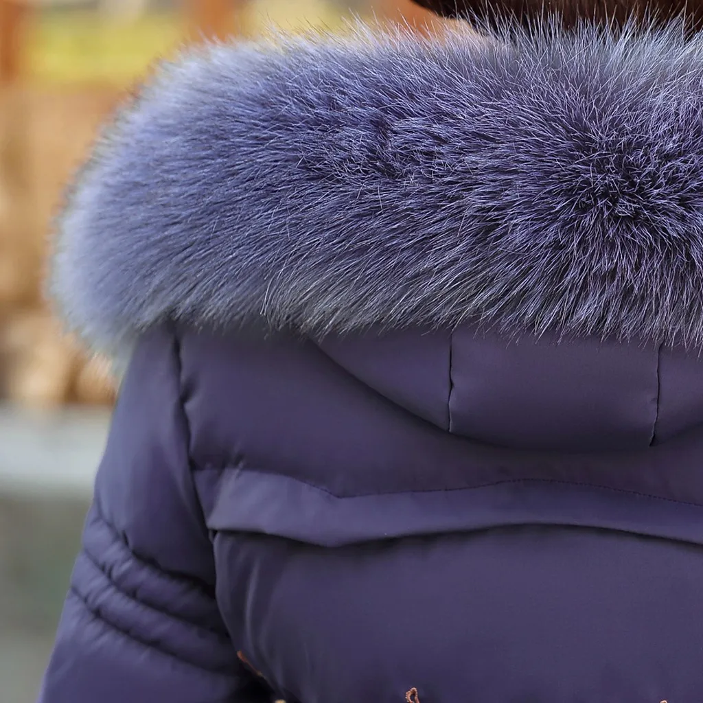 JAYCOSIN зимнее Свободное пальто размера плюс 5XL модное пальто с вышивкой женское винтажное пальто с карманами и капюшоном на молнии плотное пальто с длинным рукавом 125