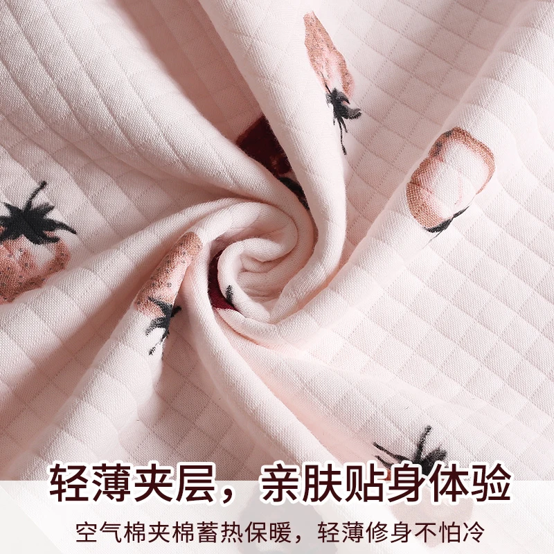 Зимняя женская пижама больших размеров, белая Пижама с клубничным принтом, двухсторонняя, хлопок, теплый спальный костюм, новинка