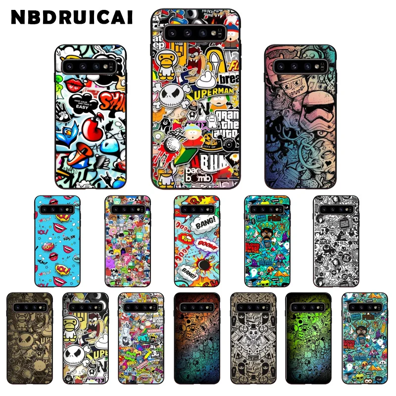 NBDRUICAI аниме граффити наклейка бомба силиконовый чехол для телефона Samsung S9plus S5 S6 edge