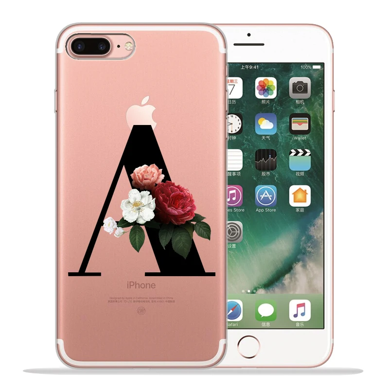 Чехол для телефона с буквенным принтом и цветочным рисунком, чехол для iPhone X, чехол 11 11 Pro Max 5, 5S, 6, 6 S, 7, 8 Plus, X, XS, Max, XR, чехол для iPhone 8, чехол - Цвет: 01