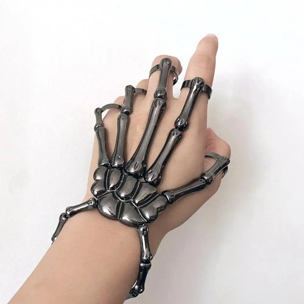 Rhinestone Decor Skeleton Hand Design Mittens Bracelet | SHEIN USA