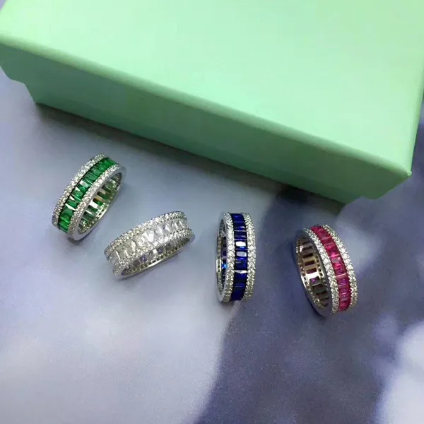Дизайнерское модное 925 пробы Серебряное ювелирное изделие 3а вечерние кольца с кубическим цирконием