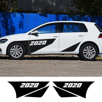 

2PCS Car Door Both Side Skirt Stickers for Volkswagen VW Golf 4 5 6 7 MK7 MK4 MK5 MK2 Automobiles Body Decoration Accessories