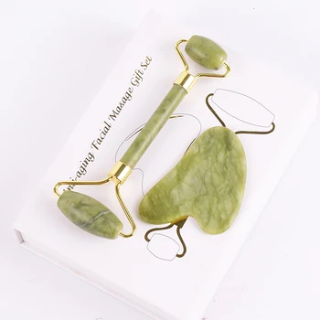 

100 sets Gift Boxes Jade Gua Sha Tool Face Roller Helu Jade Acupuncture Scraping Healing Stone Health Care Tools