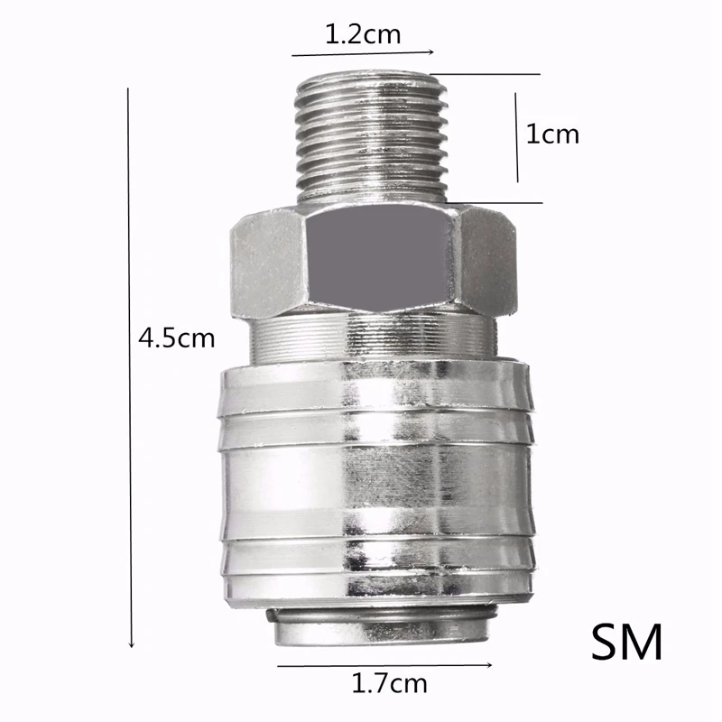 6 шт. 1/4 "BSP FT011 воздушный шланг коннектор компрессора набор Quick Release охватываемая втулка гайка Серебряный аксессуар компрессорные