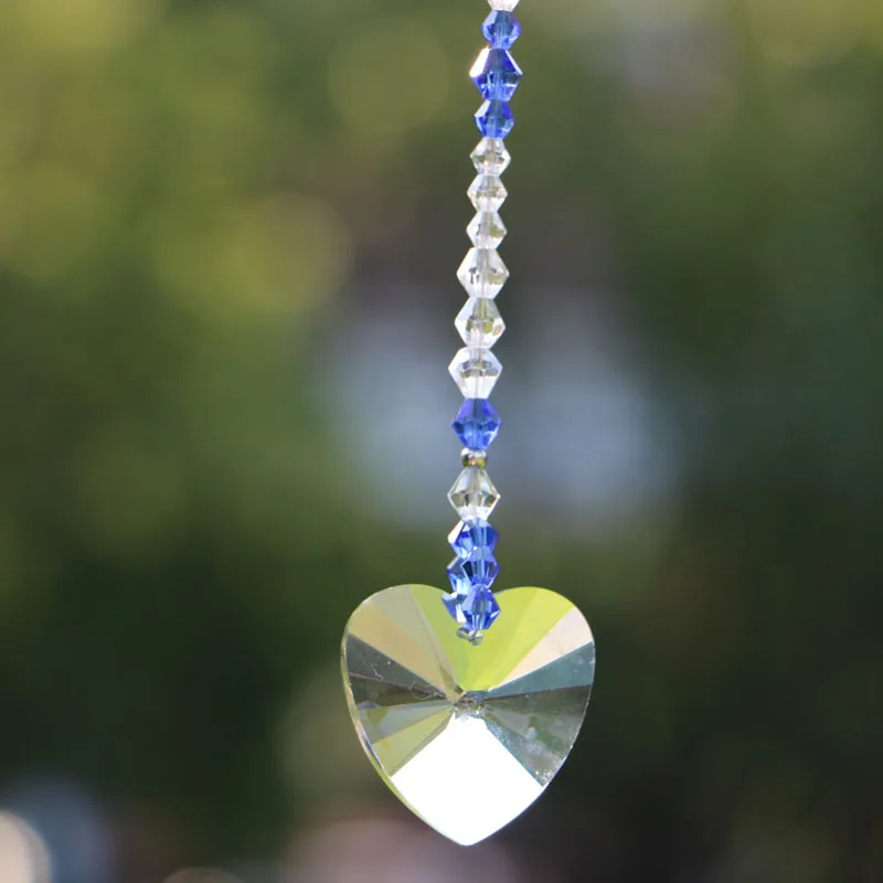 1 шт. Висячие Хрустальные Граненые Любовь Сердце призмы Suncatcher ЧАСТИ висячей лампы Призма украшения на окна для дома