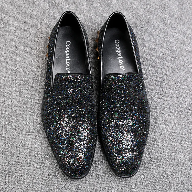 

Calzados Men Shoes Genuine Leather Slip-on Pointed Toe British Style Loafers