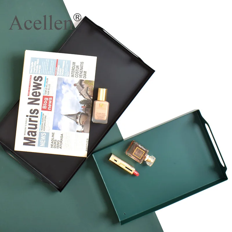 Скандинавский прямоугольный металлический поднос для хранения Настольный