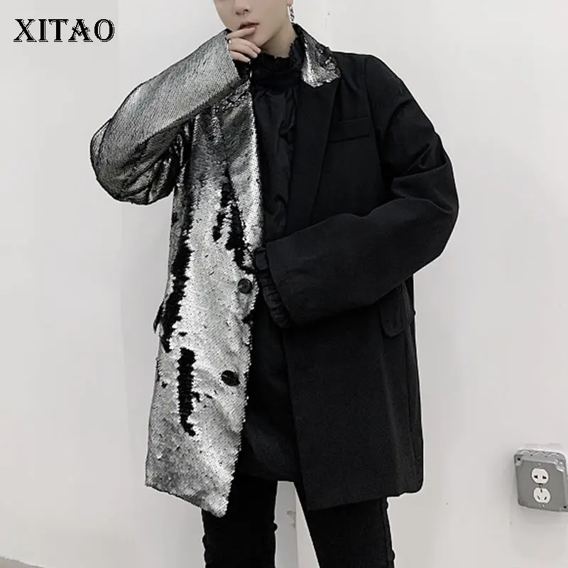 XITAO, Женский блейзер в стиле пэчворк, модный, новинка, зимний, длинный рукав, карман, один нагрудник, маленький, свежий, миноритарный, Свободное пальто, DMY2027