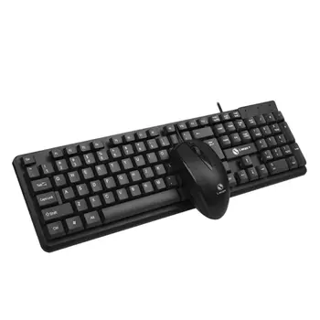 

Universal Black Silent Wired 104 Keys Keyboard and Mouse Combo Set for Laptop Computer PC