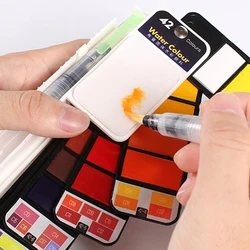 Foldable Fan-Shaped Watercolor Paint Portable Solid Gouache Pigment Professional Painting Supplies for Beginner Artist