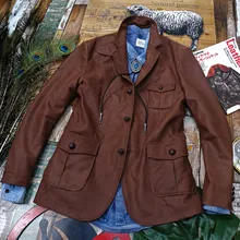 Norfolk tweed Jacket Norfolk herringbone suede sheepskin leather coat
