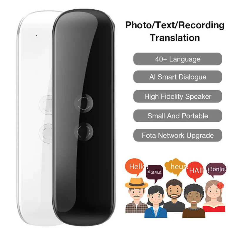 Портативный транслатный умный мгновенный двусторонний речевой переводчик в реальном времени многоязычный переводчик поддержка 40 языков