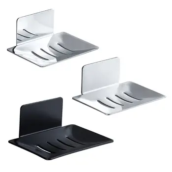 

Stainless Steel Bathroom Soap Dish Wall Mounted Hole Free Storage Rack Toilet Soap Container Box Home Soap Tray Holder