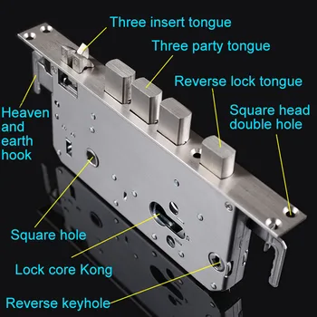

High Quality 304 Stainless Steel Anti-theft Anti-folding Security Door Mechanical Fingerprint Locks Body