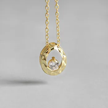 

4A Zircon Gold Water Drop Short Necklaces & Pendants For Women High Quality 100% 925 Sterling Silver Fasion Jewelle 925-201