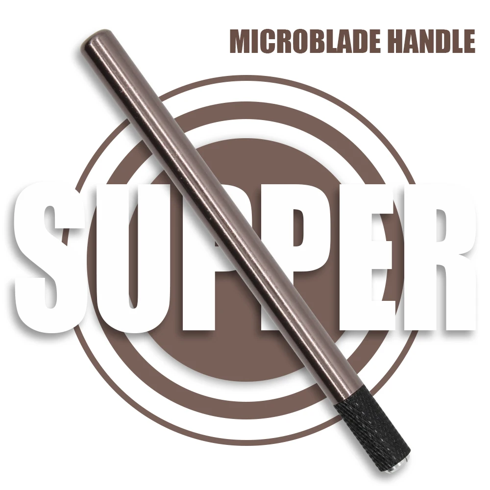 KZBOY 10PCS Brown Microblading Pens Single Sided Individually Wrapped Microblade Handle for Microblade Holder Tebori