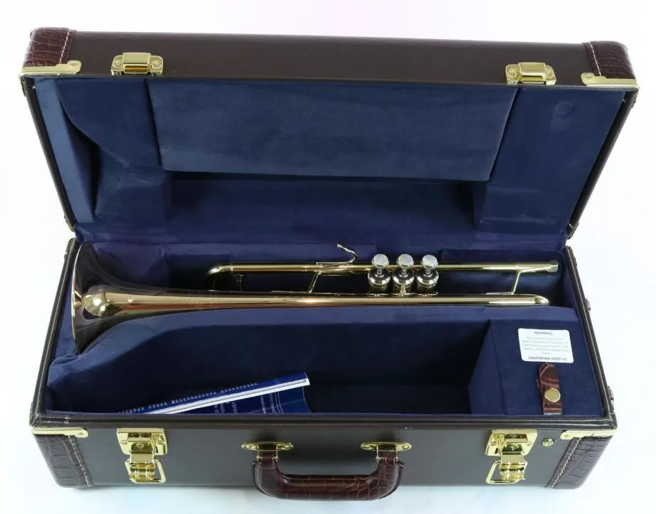 Профессиональный уровень LT180-43G Bb Труба с#43 золотой Латунный Колокольчик Чехол мундштук бесплатный подарок - Цвет: Gold