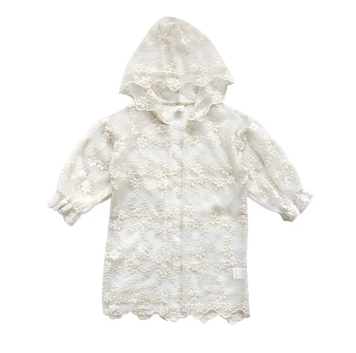 

Solid Blouse Cardigan Thin Hoodie Outerwear Clothing Lace Design Sunscreen Mosquito Sun Protection Shirts For Girl Clothes Z51