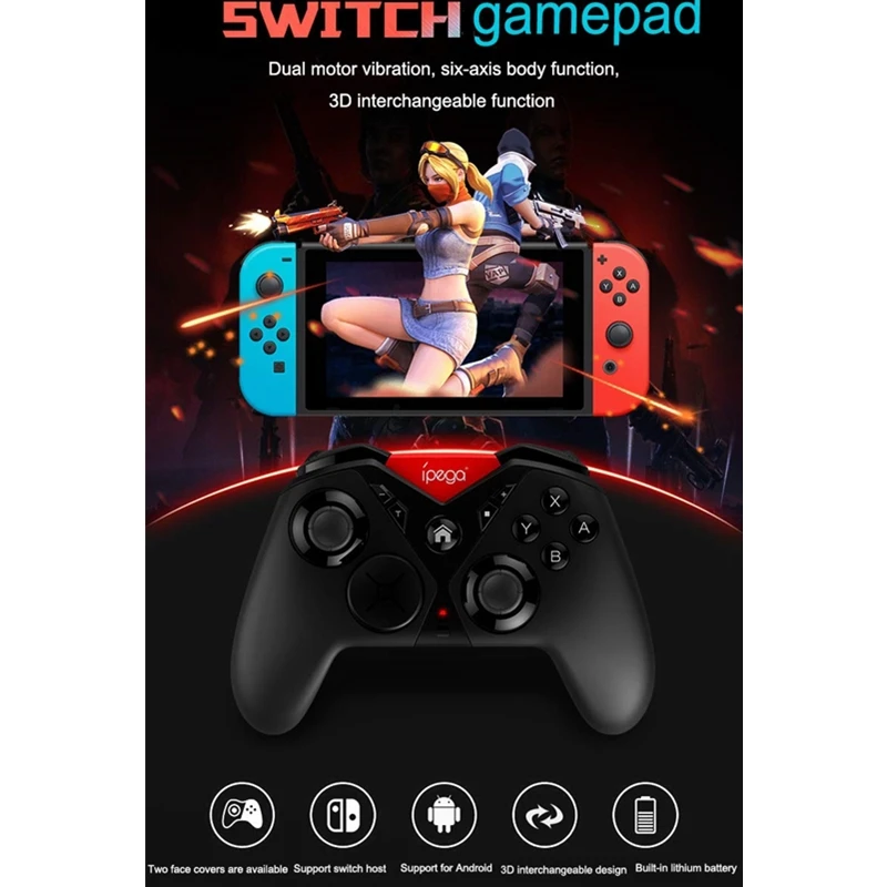 IPEGA Bluetooth геймпад для Nintendo Switch контроллер переключателя Портативный джойстик с 6-осевым гироскопом вибрации для NS консоли PG-SW001