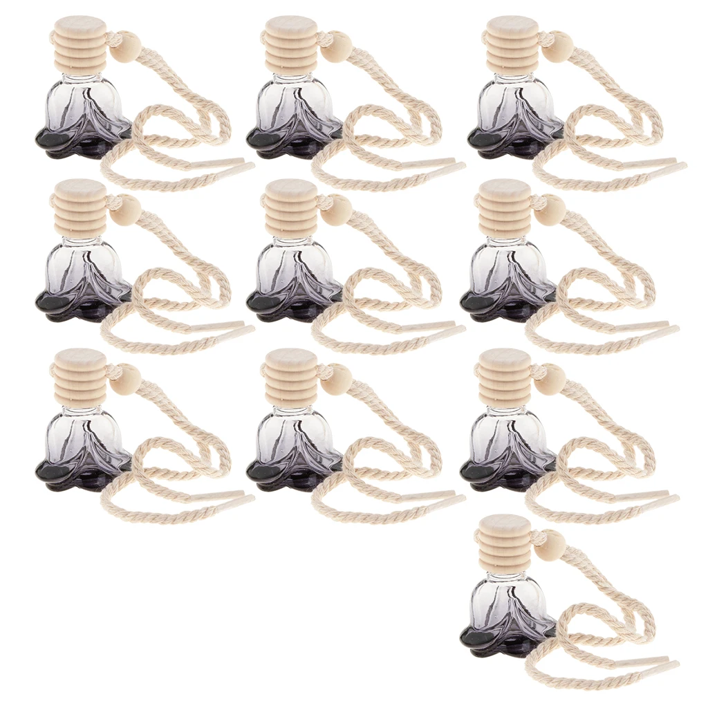 10Pcs 10ml Car Perfume Bottle Car-Styling Car Accessories Auto Ornament Perfume Pendant for Essential Oils Air Freshener Flower