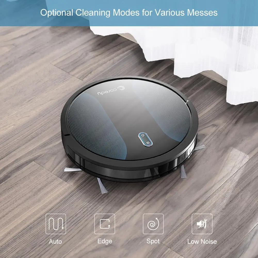 Coredy 1400pa R300 R500+ Robot Vacuum Cleaner 1600pa R650 Smart Clean Robot Floor Carpets Pet Hair Automatic Dust Sweep cleaner