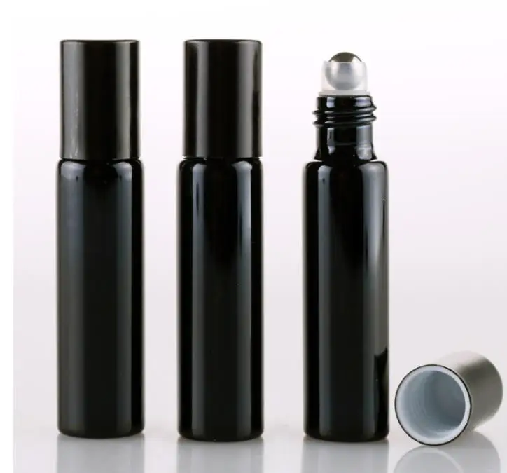 

Refillable Thick 5ml Empty Roll on Glass Bottle Frosted BLACK for Essential Oil Perfume Bottle Metal Roller Ball 500pcs SN405