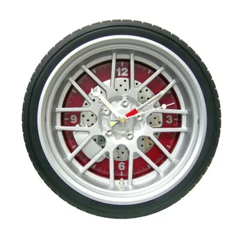 

14 inch big tire clock simulation PVC tire material creative personality automobile tire clock creative clock wall clock