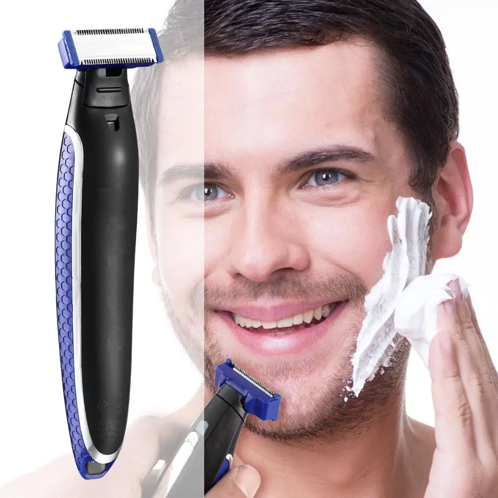 

Stainless Steel Rechargeable Shaver Handheld Micro SOLO Electric Men Hair Cleaning Shaver LED Light Smart Razor Trimmer