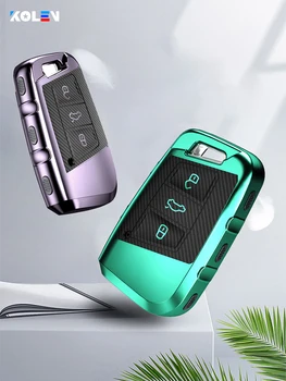 

Car Remote Key Case Carbon Fiber TPU Cover Shell For VW Volkswagen Passat B8 2016 2017 MAGOTAN For Skoda Superb A7 Accessories