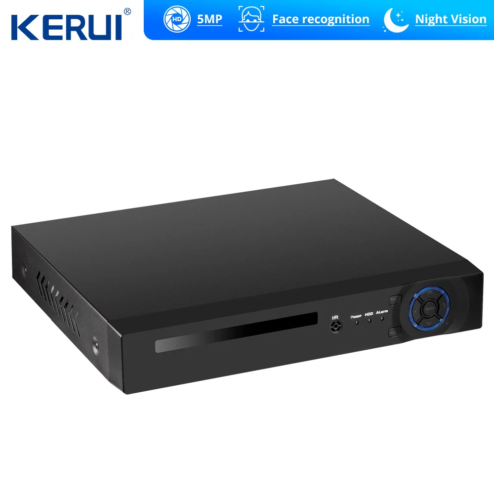 KERUI распознавание лица POE NVR 8CH 5MP Беспроводная NVR Камера Безопасности система наружного IR-CUT видеонаблюдения видео рекордер