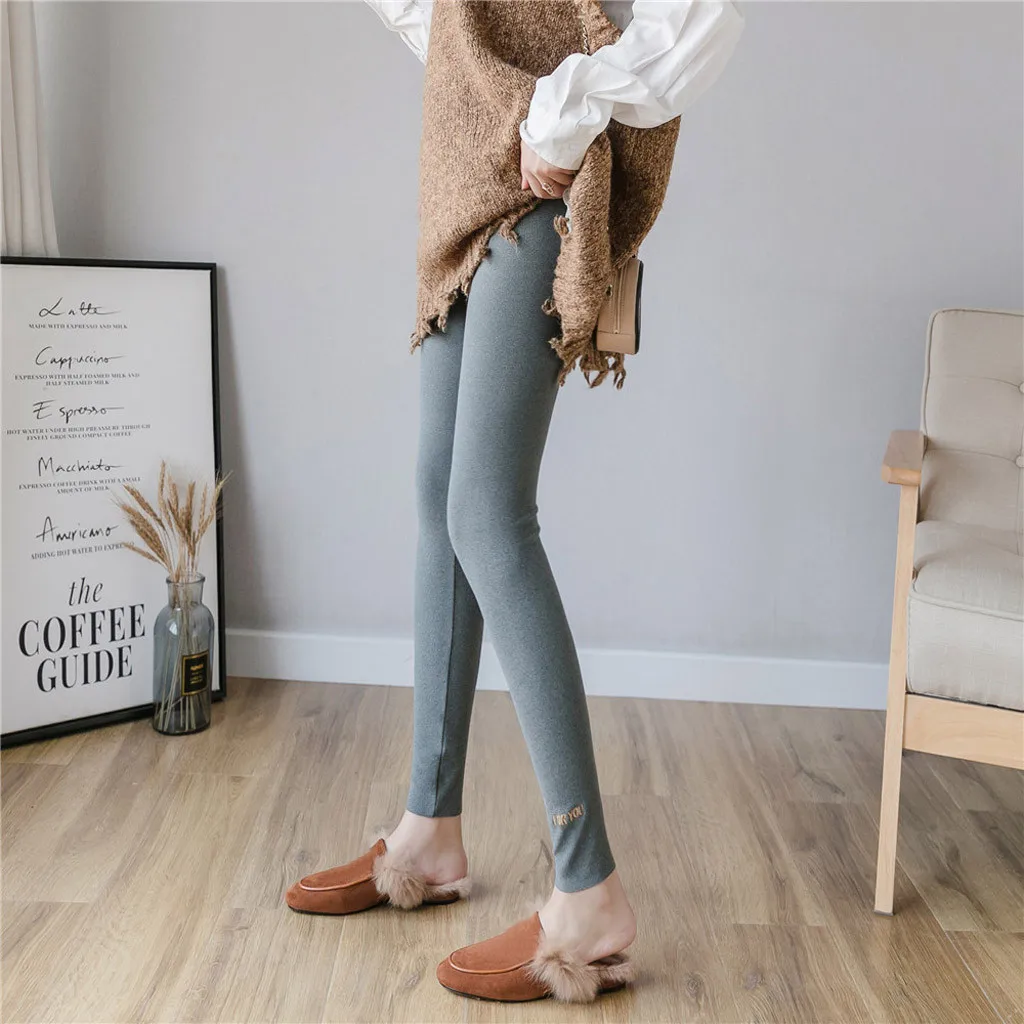 Autumn Thin Leggings For Women velvet Lining Large Size Fat Elastic Pants Letter Printing Leggings Hot